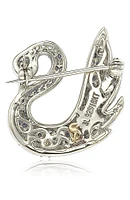 Sterling Silver Pave CZ Swan Pin