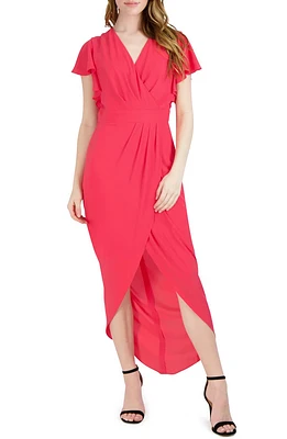 Ruffle Sleeve Tulip Hem Dress