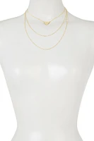 Triple Chain Layered Triangle Necklace
