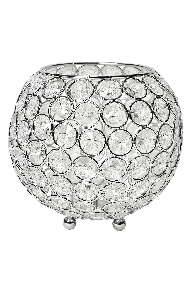 Elipse Crystal Circular Bowl Candle Holder