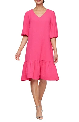 V-Neck Puff Sleeve Dress