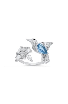 Sterling Silver Cubic Zirconia Hummingbird Ring