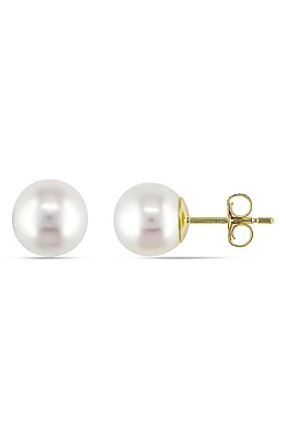 14K Yellow Gold 7-7.5mm Cultured Freshwater Pearl Stud Earrings