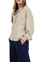 Button Placket Sweater Top