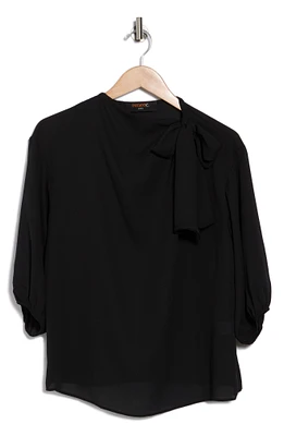 Scarf Detail Three-Quarter Sleeve Top