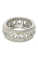 Sterling Silver Cutout CZ Band