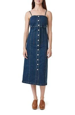 Button-Up Denim Midi Dress