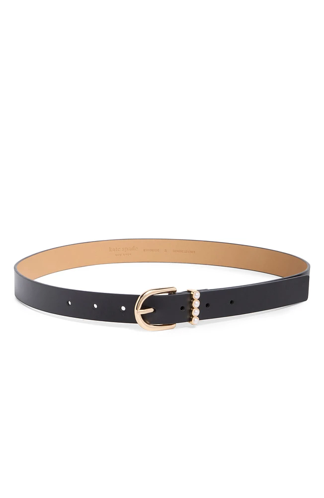 25mm faux pearl leather belt
