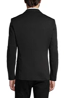 Textured Notch Lapel Double Button Blazer