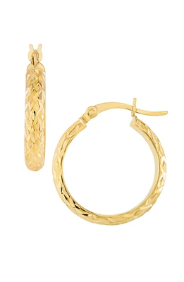 Diamond Cut Hoop Earrings