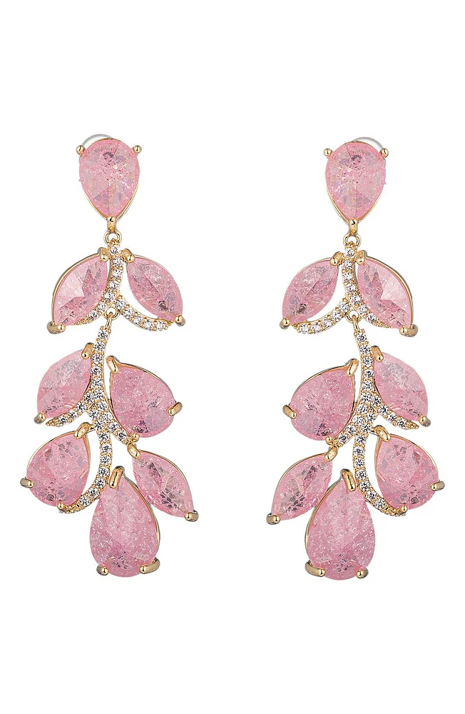 Julie Pink Drop Statement Earrings