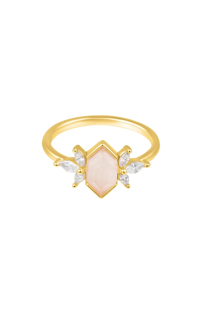 Rose Quartz Deco Ring