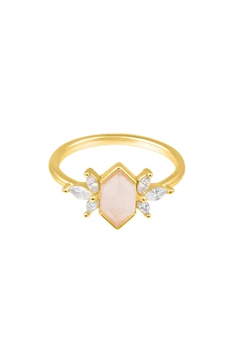 Rose Quartz Deco Ring