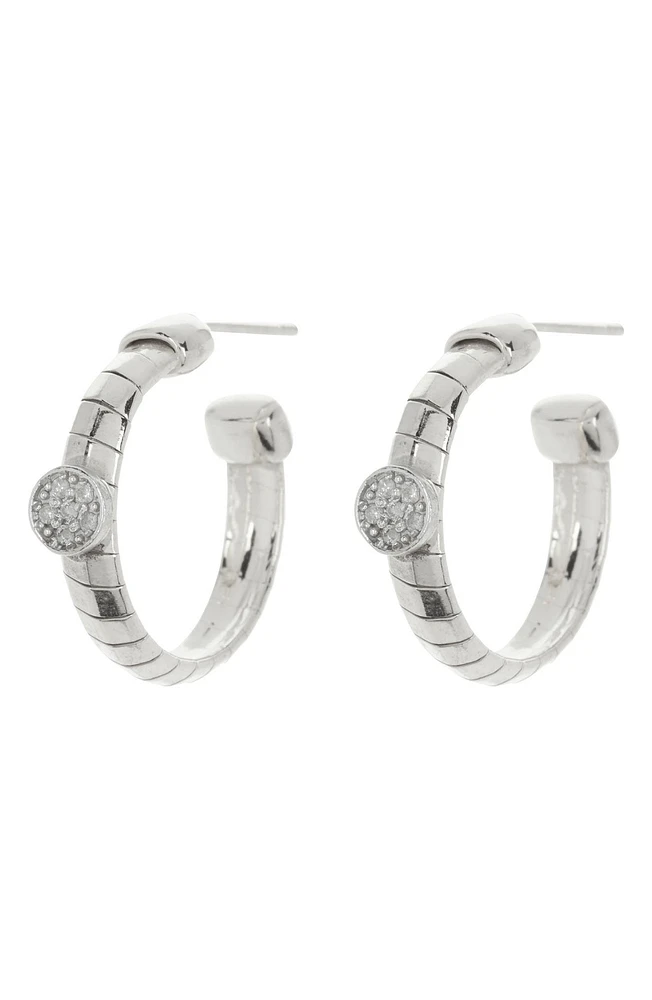 Diamond Hoop Earrings - 0.12ct.
