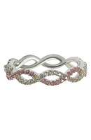 Pink Sapphire Crossover Band Ring