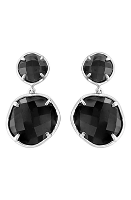 Sterling Silver Onyx Double Drop Earrings