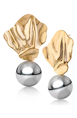 Two-Tone Statement Drop Earrings