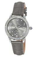 Ruby Sunray Croc Embossed Leather Strap Watch, 34mm