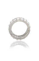 Sterling Silver Emerald Cut CZ Eternity Band Ring
