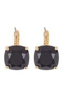cushion cut black cubic zirconia drop earrings