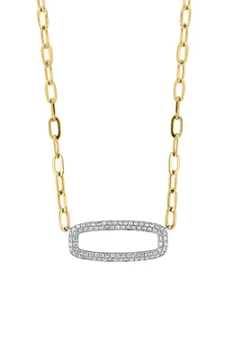Two-Tone Diamond Bar Pendant Necklace - 0.48ct.