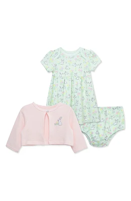 Bunny Garden Dress, Bloomers & Cardigan Set