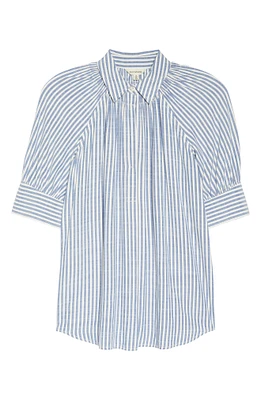 Stripe Short Sleeve Blouse