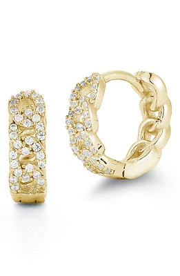 Pavé Cubic Zirconia Hoop Earrings