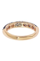 Rose-Tone 3-Row Pave CZ Eternity Band Ring