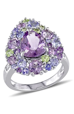 Sterling Silver Tanzanite Rose Ring