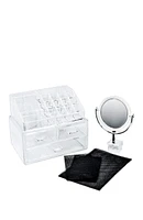 Makeup Storage Organizer with Magnifying Mirror