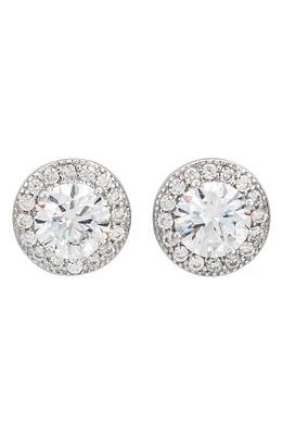 Halo Cubic Zirconia Stud Earrings