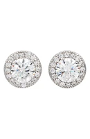 Halo Cubic Zirconia Stud Earrings