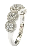 Sterling Silver Round Cubic Zirconia Halo Ring