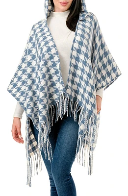 Houndstooth Hooded Ruana