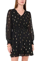 Metallic Spot Smocked Waist Dress