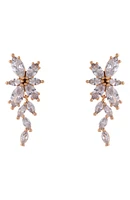 Cubic Zirconia Flower Linear Earrings