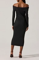Foldover Long Sleeve Sweater Dress