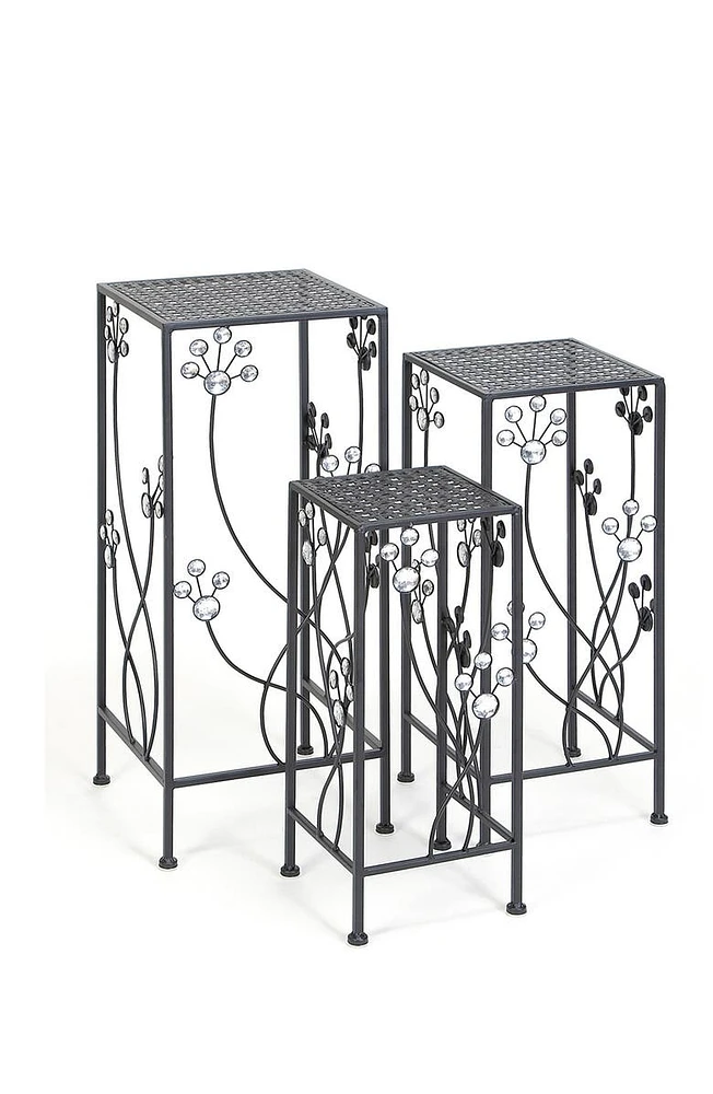 Black Iron Traditional Plant Stand - Set of 3