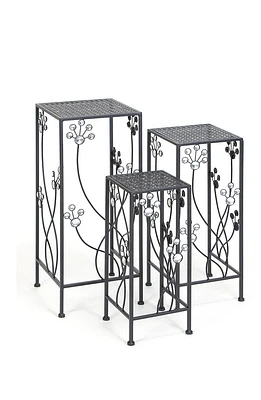 Black Iron Traditional Plant Stand - Set of 3