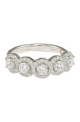 Sterling Silver Round Cubic Zirconia Halo Ring