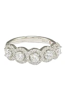 Sterling Silver Round Cubic Zirconia Halo Ring