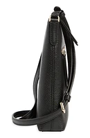 jackson top zip leather crossbody bag