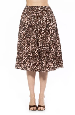Isla Flared Cotton Blend Midi Skirt