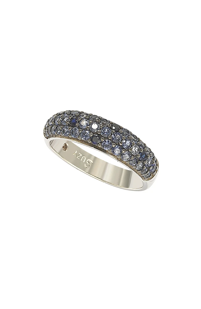 Sterling Silver Sapphire & Diamond Ring