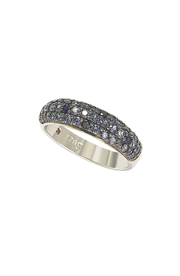 Sterling Silver Sapphire & Diamond Ring
