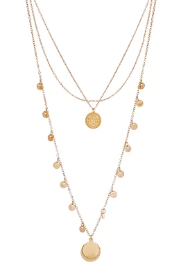 Layered Circle Pendant Necklace