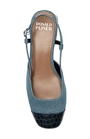 Croc Embossed Toe Slingback Pump
