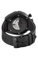 Canal Street Automatic Leather Strap Watch, 48mm