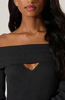 Foldover Long Sleeve Sweater Dress